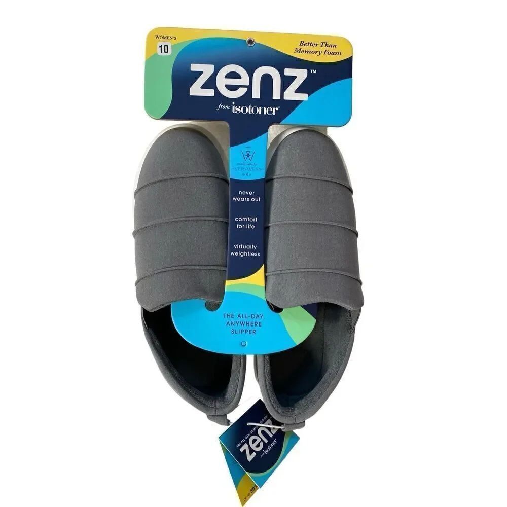 Zenz From Isotoner Women's Size 10 Pintuck Closed Back Slip-ons - Ash Gray
